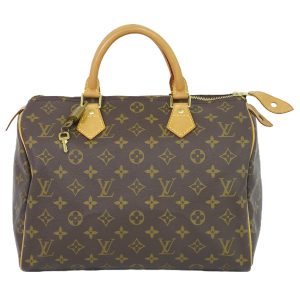 1 Louis Vuitton Speedy 35 Monogram Handbag Brown