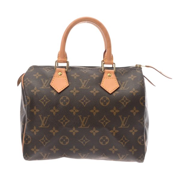 1 Louis Vuitton Monogram Speedy 25 Brown Canvas Handbag