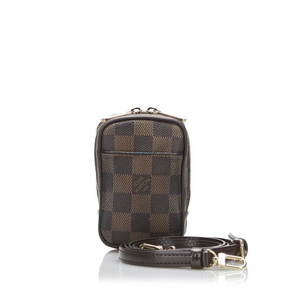 Louis Vuitton Damier Ebene Etui Okapi PM Diagonal Shoulder Bag Brown Leather