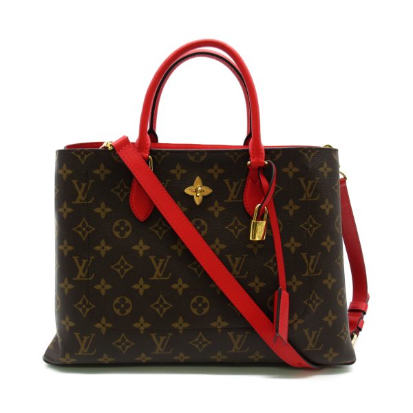 1 Louis Vuitton Flower Tote Bag Monogram Canvas Red