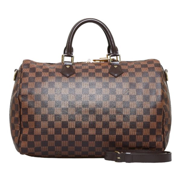 1 Louis Vuitton Damier Speedy 35 Bandouliere Ebene Brown Leather