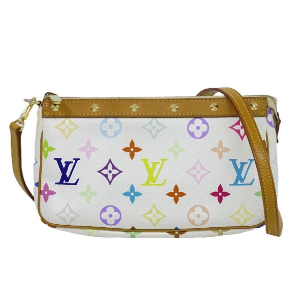 1 Louis Vuitton Lv Pochette Accessoire Monogram Shoulder Bag White