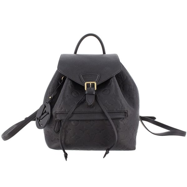 0703s24 Louis Vuitton Amplant Montsouris PM Backpack Leather Black