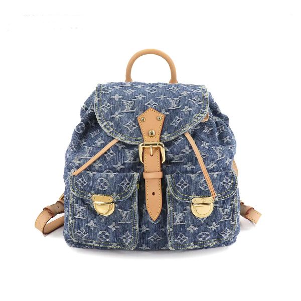 1 Louis Vuitton Monogram Denim Sac GM Backpack Rucksack Blue