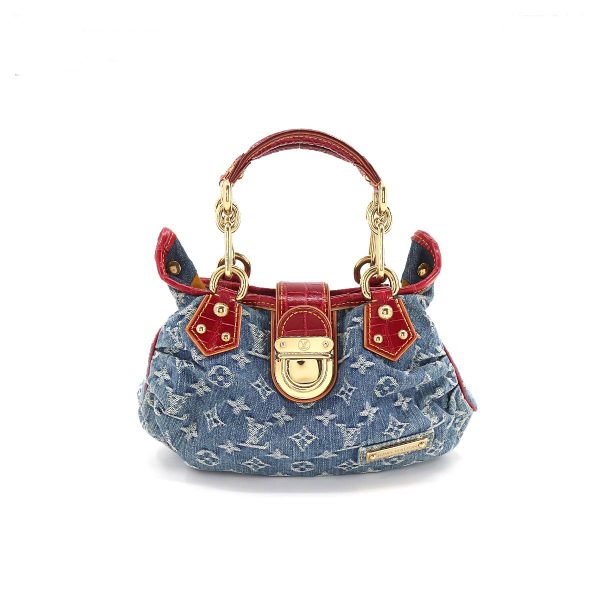 1 Louis Vuitton Monogram Denim Pleaty Aligator Shoulder Bag