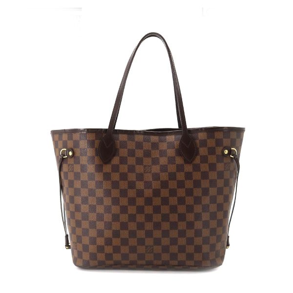 1 Louis Vuitton Damier Neverfull MM Tote Bag Ebene Cerise Brown Gold Hardware