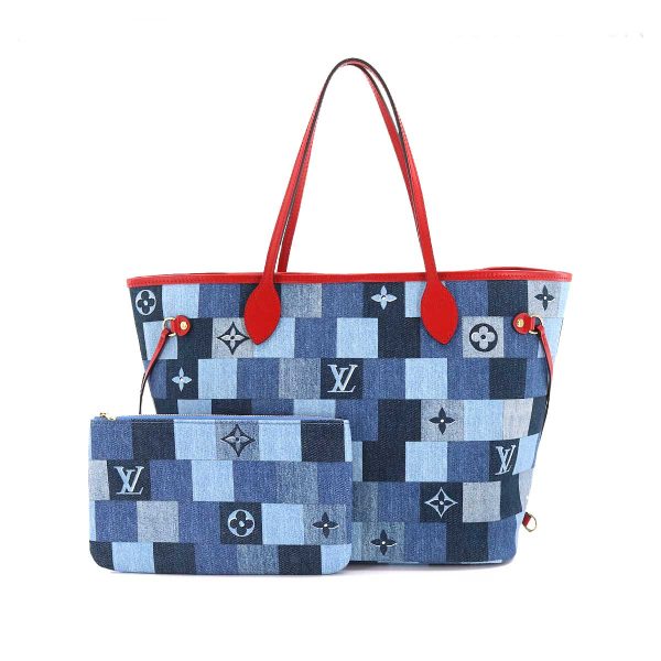 1 Louis Vuitton Patchwork Denim Monogram Neverfull MM Tote