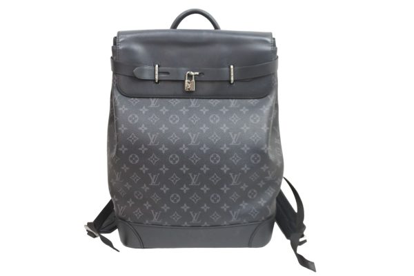 1 Louis Vuitton Backpack Steamer Monogram Eclipse Canvas Black