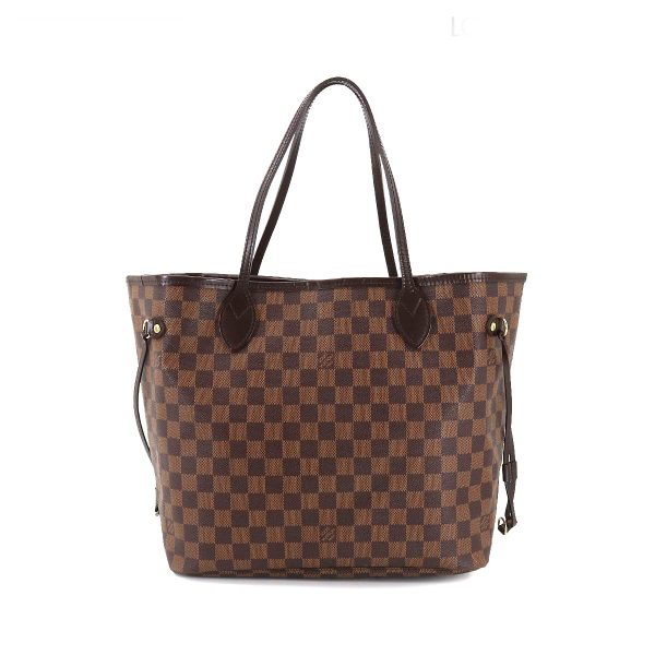 1 Louis Vuitton Damier Neverfull MM Tote Bag Ebene Cerise Brown Gold