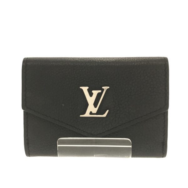 1 Louis Vuitton Portefeuille Lock Mini 3 fold Wallet Noir Calf Leather