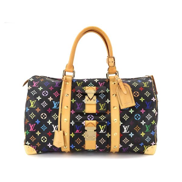 1 Louis Vuitton Monogram Multicolor Keepall 45 Boston Bag Noir