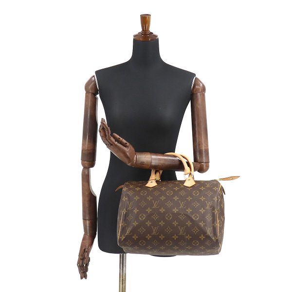 10 Louis Vuitton Monogram Speedy 30 hand bag brown gold hardware Speedy 30