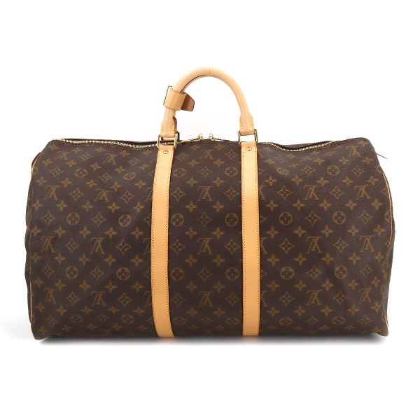 2 Louis Vuitton Monogram Keepall 55 Boston Bag Brown