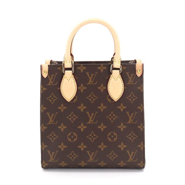 2 Louis Vuitton Monogram Sac Plat BB 2 Way Hand Shoulder Bag Brown