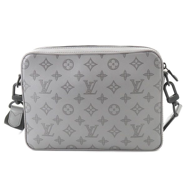 2 Louis Vuitton Monogram Shadow Duo Messenger Shoulder Bag Leather Gray