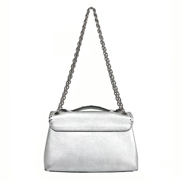 2 Louis Vuitton Silver Metallic Leather Braided Around Very Chain Bag