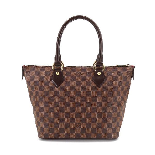 2 Louis Vuitton Damier Saleya PM Tote Bag Ebene Brown Gold Hardware