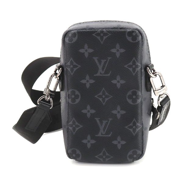 2 Louis Vuitton Monogram Eclipse Reverse Double Phone Pouch Shoulder Bag