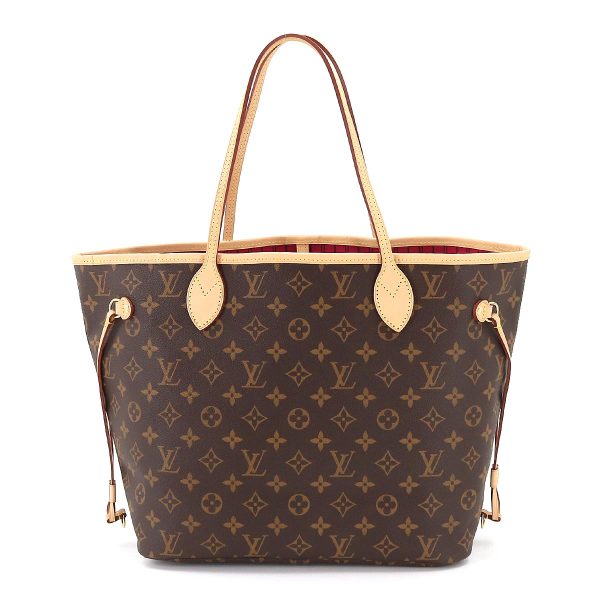 2 Louis Vuitton Monogram Neverfull MM Tote Bag Brown Pivoine