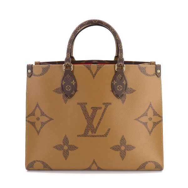 2 Louis Vuitton Giant Monogram On The Go MM 2 Way Tote Shoulder Bag