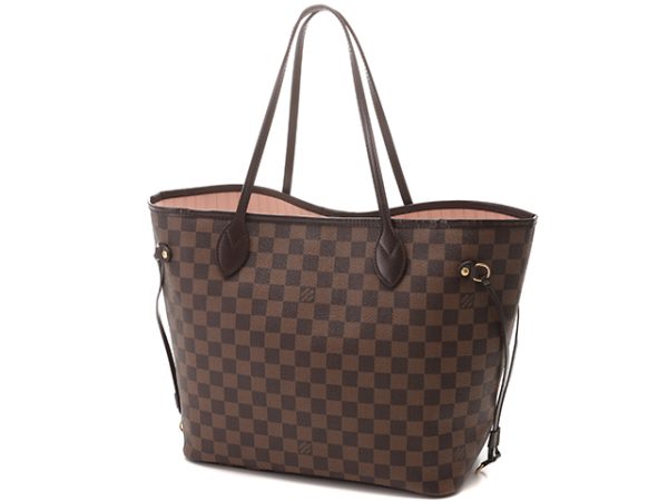 2 Louis Vuitton Neverfull MM Tote Bag Damier Rose Ballerine