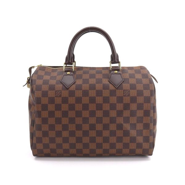 2 Louis Vuitton Damier Speedy 30 Hand Bag Ebene Brown Gold Hardware