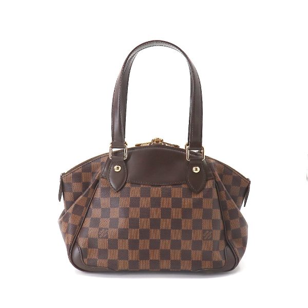 2 Louis Vuitton Damier Verona PM Hand Bag Ebene Brown Gold Hardware