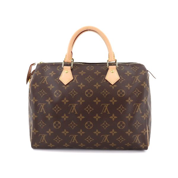 2 Louis Vuitton Monogram Speedy 30 Hand Bag Brown RFID Gold Hardware