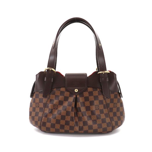 2 Louis Vuitton Damier Sistina PM Shoulder Bag Ebene Gold Metal Fittings