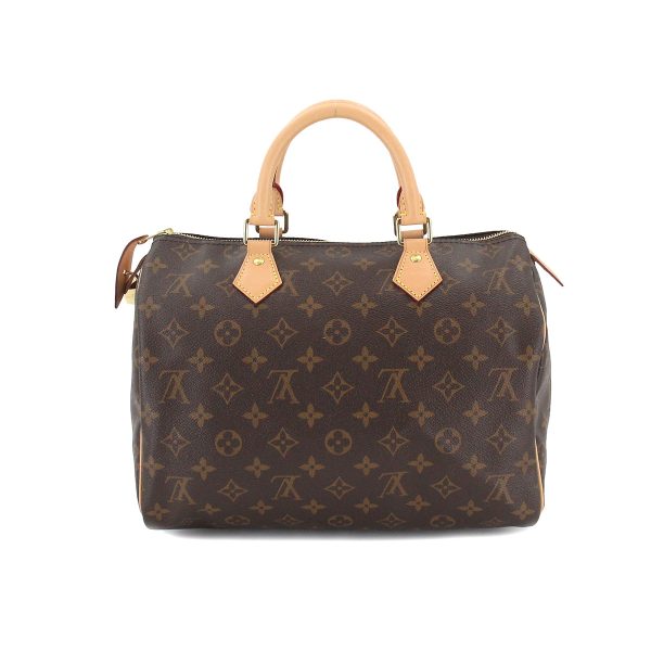 2 Louis Vuitton Monogram Speedy 30 Hand Bag Brown RFID Gold Hardware