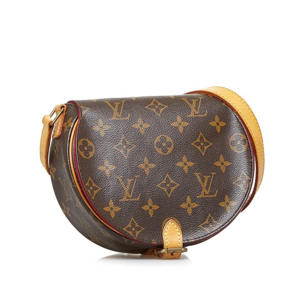 2 Louis Vuitton Monogram Tambourine Crossbody Shoulder Bag Brown