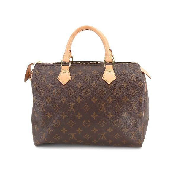 2 Louis Vuitton Monogram Speedy 30 Hand Bag Brown Rfid Gold Hardware