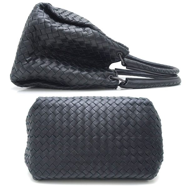 2 Bottega Veneta Intrecciato Handbag Leather Black