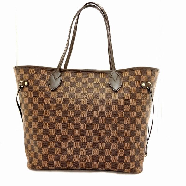 2 Louis Vuitton Neverfull MM Tote Bag Damier Ebene Brown