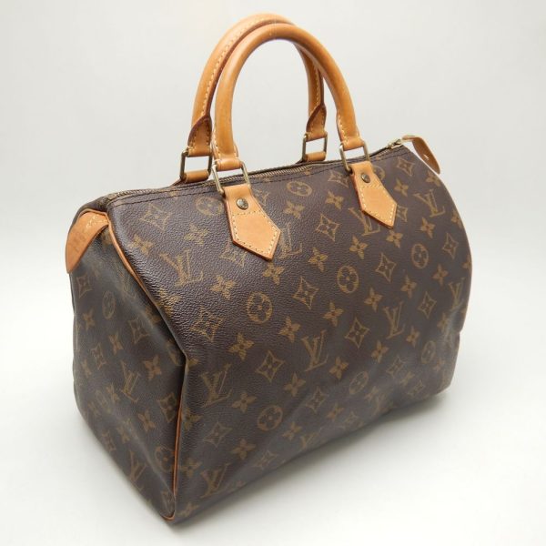 2 Louis Vuitton Monogram Speedy 30 Handbag Brown