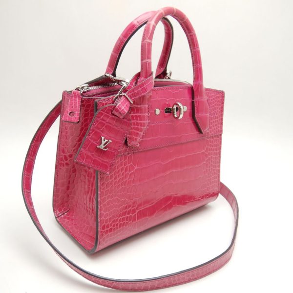 2 Louis Vuitton Mini Handbag Alligator Rose Fuchsia