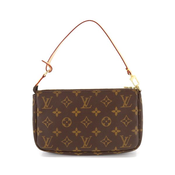 2 Louis Vuitton Monogram Pochette Accessoires Brown Gold Metal Fittings