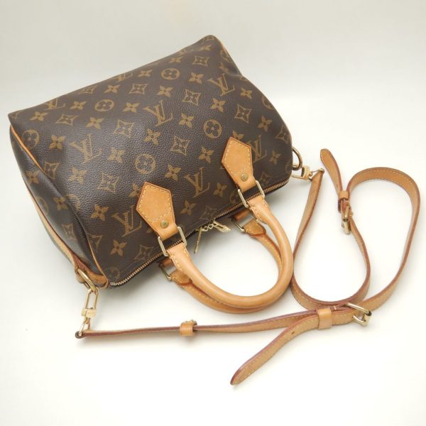 2 Louis Vuitton Monogram Speedy Bandouliere 25 Handbag Brown