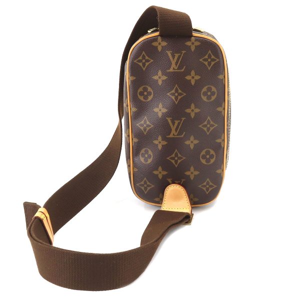 2 Louis Vuitton Monogram Pochette Gange Body Bag Brown Gold Metal Fittings