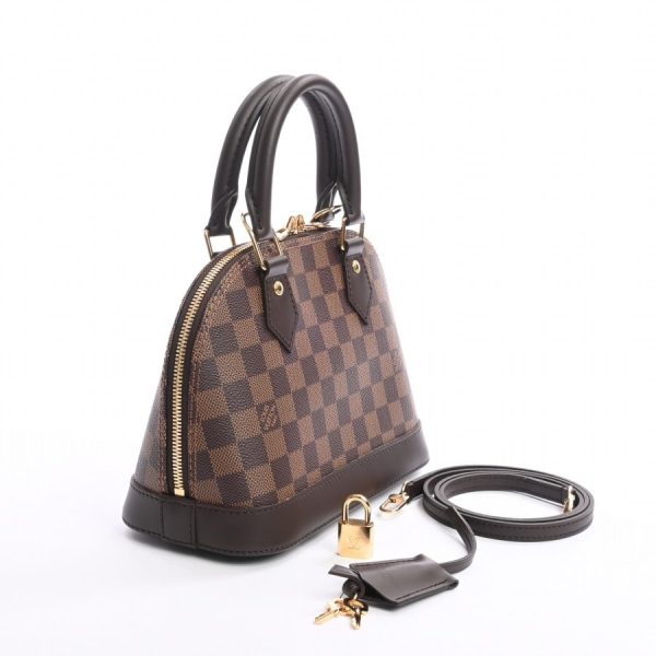 2 Louis Vuitton Alma BB Handbag Damier Brown