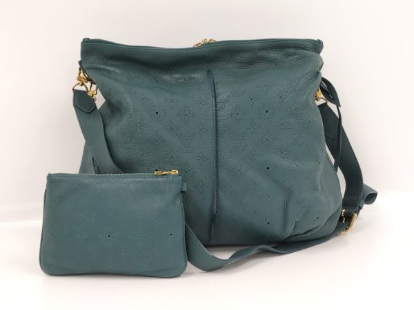 2 Louis Vuitton Shoulder Bag Selene MM Mahina Lagon Green