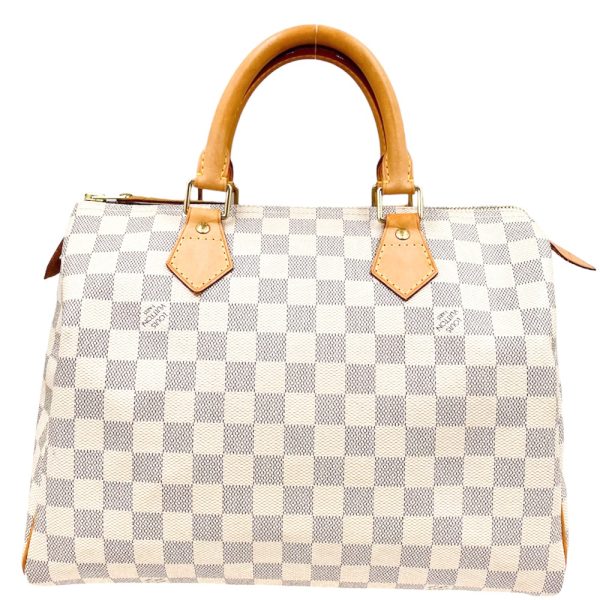 2 Louis Vuitton Handbag Damier Azur Speedy 30 Boston Bag White