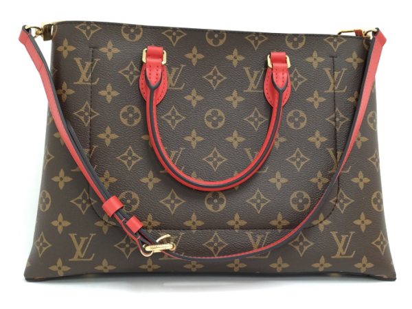 2 Louis Vuitton Flower Tote Bag 2way Shoulder Bag Monogram Coquelicot