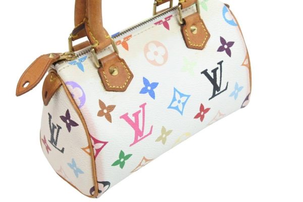 2 Louis Vuitton Takashi Murakami Mini Speedy White Bron Monogram