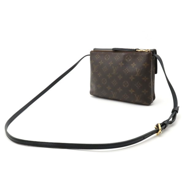 2 Louis Vuitton Monogram Twice Shoulder Bag Pochette Diagonal Noir Black