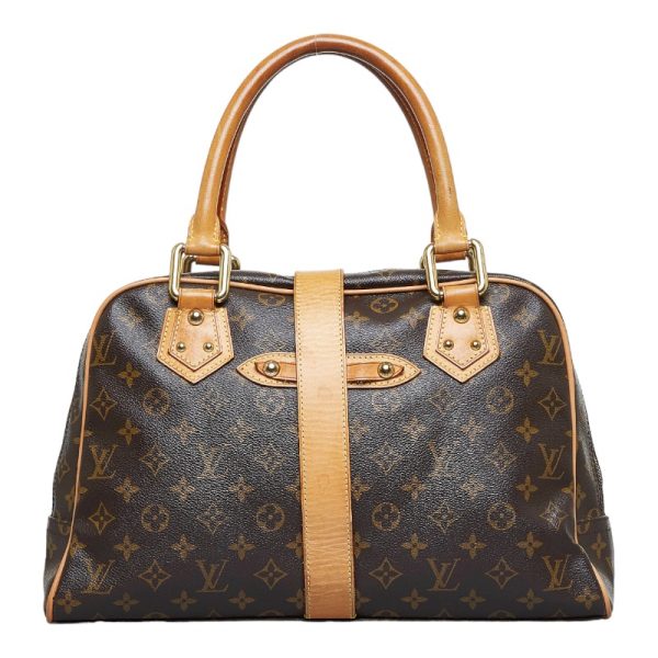 2 Louis Vuitton Monogram Manhattan GM Handbag Boston Bag Brown