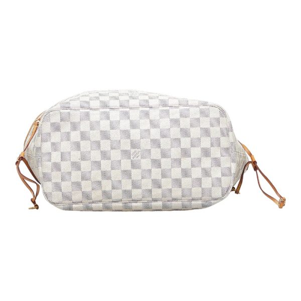 2 Louis Vuitton Damier Azur Neverfull MM Tote Bag White