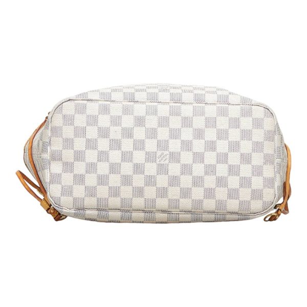 2 Louis Vuitton Damier Azur Neverfull MM Tote Bag Shoulder Bag White