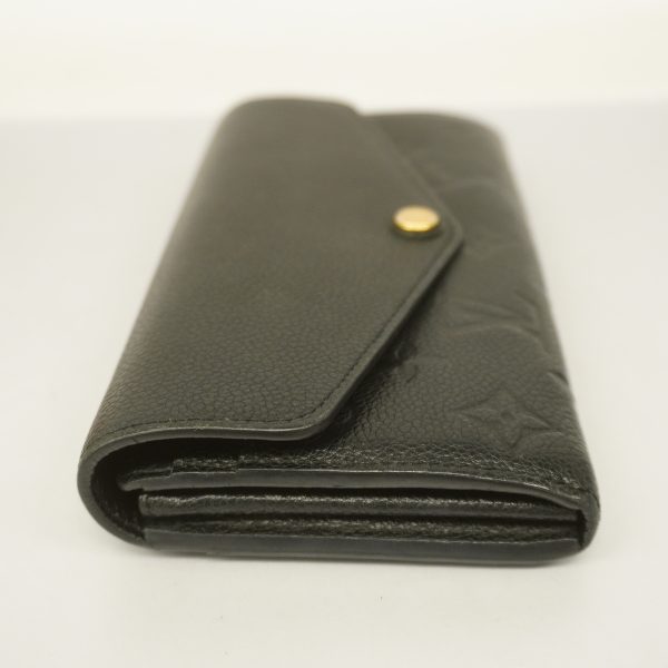 2 Louis Vuitton Bifold Long Wallet Monogram Implant Portefeuille Sarah Noir