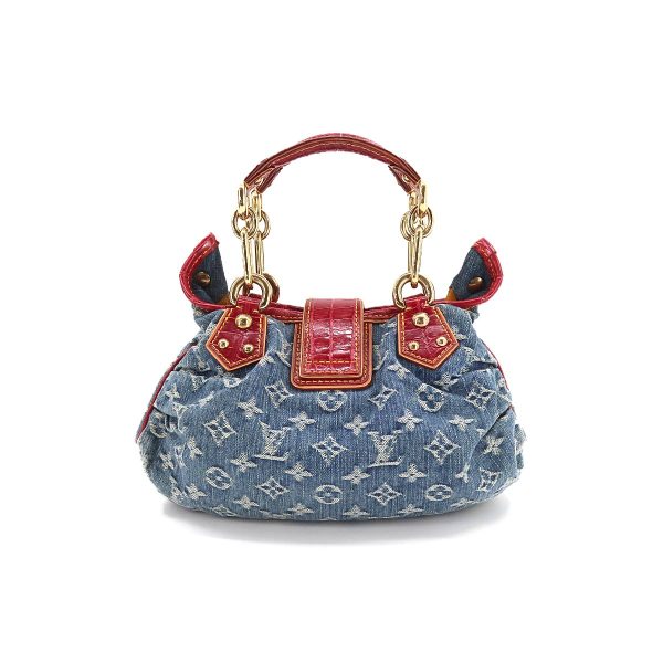 2 Louis Vuitton Monogram Denim Pleaty Aligator Shoulder Bag